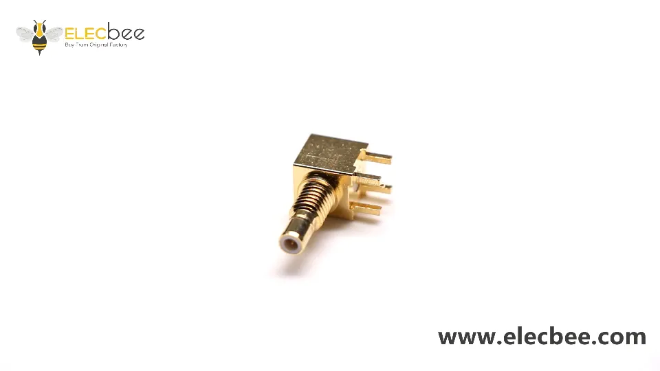 Right angle SMB connector through hole